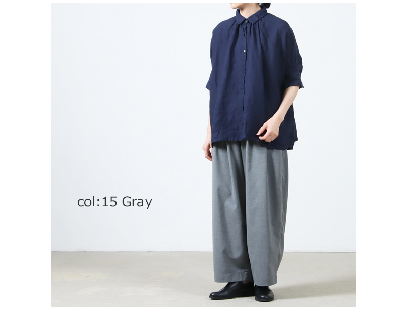 HARVESTY(ハーベスティ) ワイドエッグパンツ TRトロストレッチ