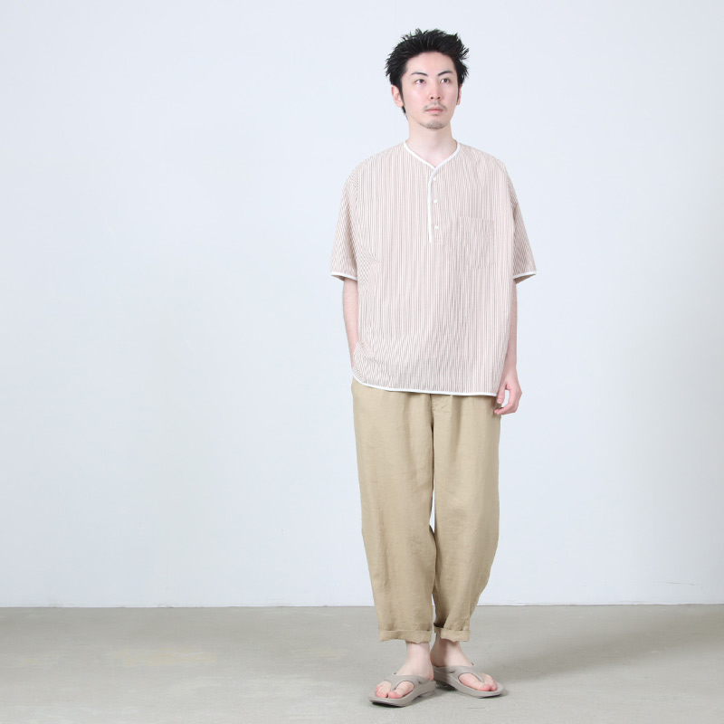 HENLEY NECK DEPARTMENT(ヘンリーネックデパートメント) Allen-SIDOGRAS MAROON SEERSUCKER