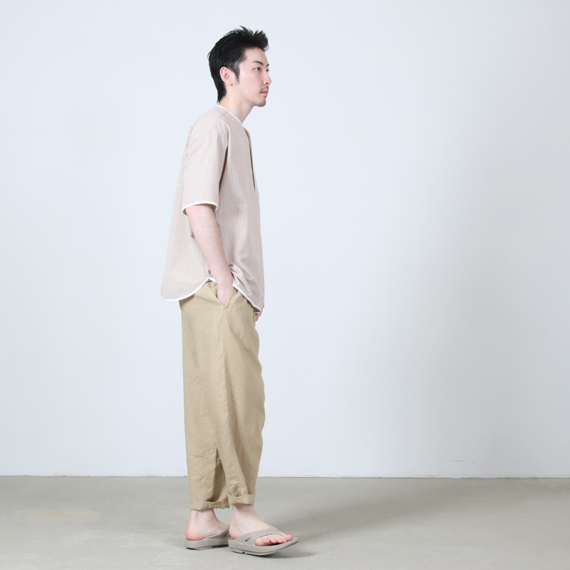 HENLEY NECK DEPARTMENT(ヘンリーネックデパートメント) Allen-SIDOGRAS MAROON SEERSUCKER