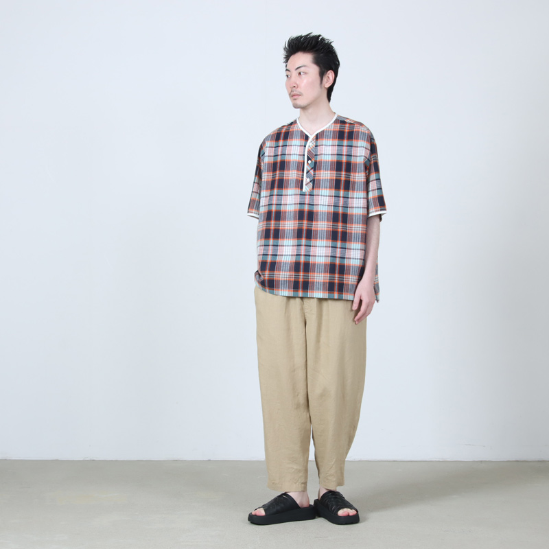 HENLEY NECK DEPARTMENT(ヘンリーネックデパートメント) Albert-ORANGE MADRAS PLAID
