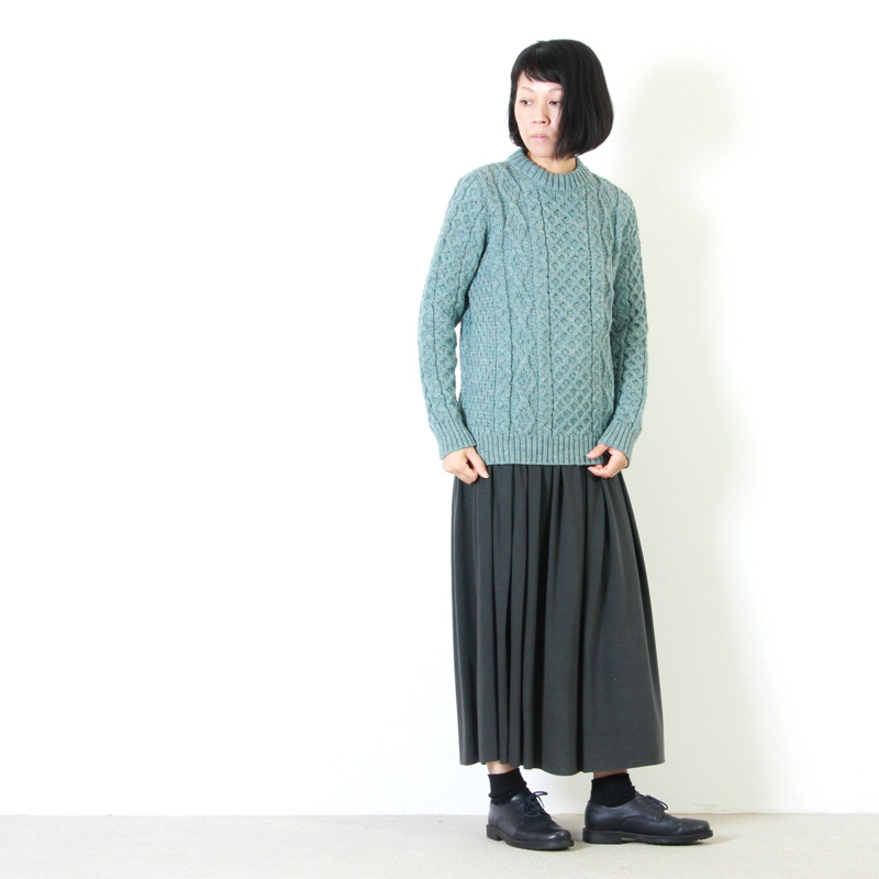 Kerry Woollen Mills(꡼ߥ륺) Aran Cable Crew Neck Sweater LITE #WOMEN