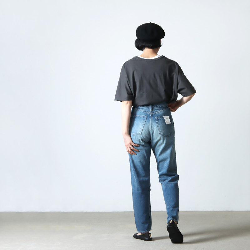 LENO() LUCY HIGH WAIST TAPERED JEANS FADE INDIGO