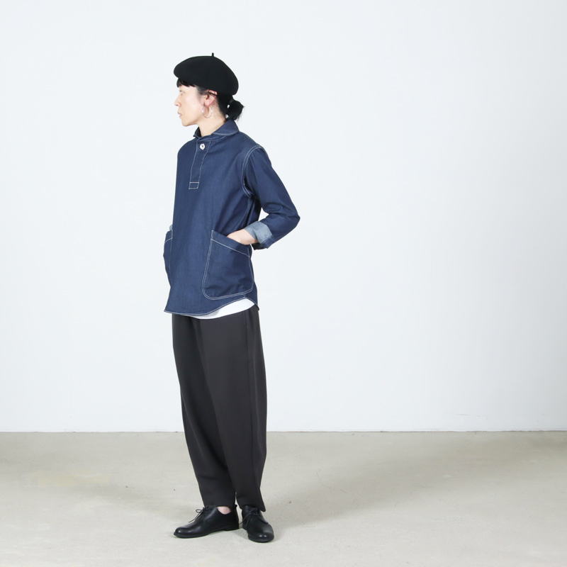 LOLO(ロロ) 超長綿裏毛 ペグトップ イージーパンツ