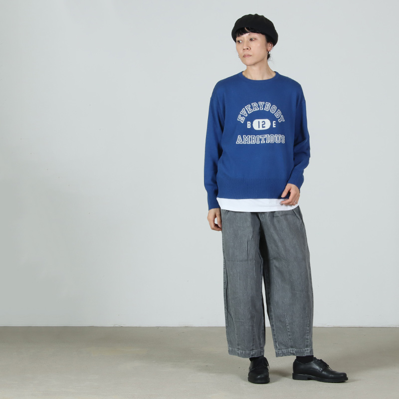 mao made(マオメイド) カレッジロゴジャガードプルオーバー