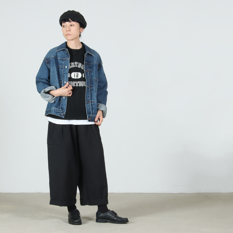 mao made(マオメイド) カレッジロゴジャガードプルオーバー