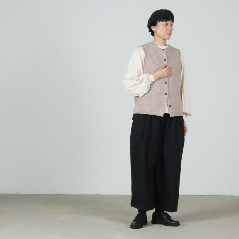 mao made(マオメイド) シャペウ畦編み2WAYベスト