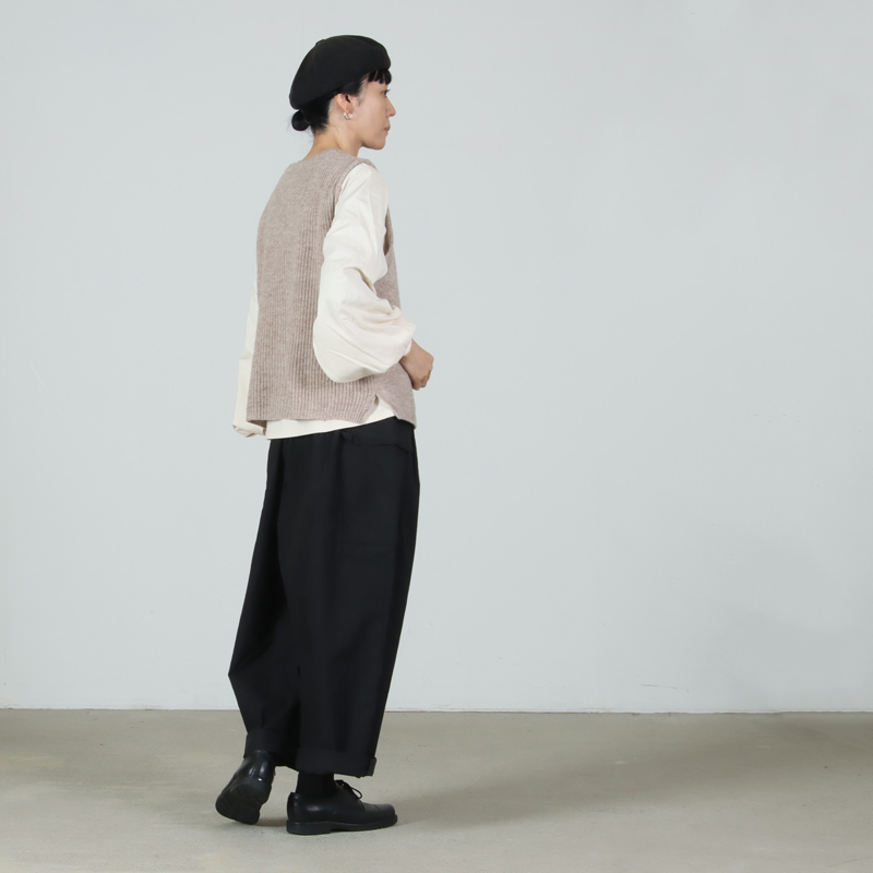 mao made(マオメイド) シャペウ畦編み2WAYベスト