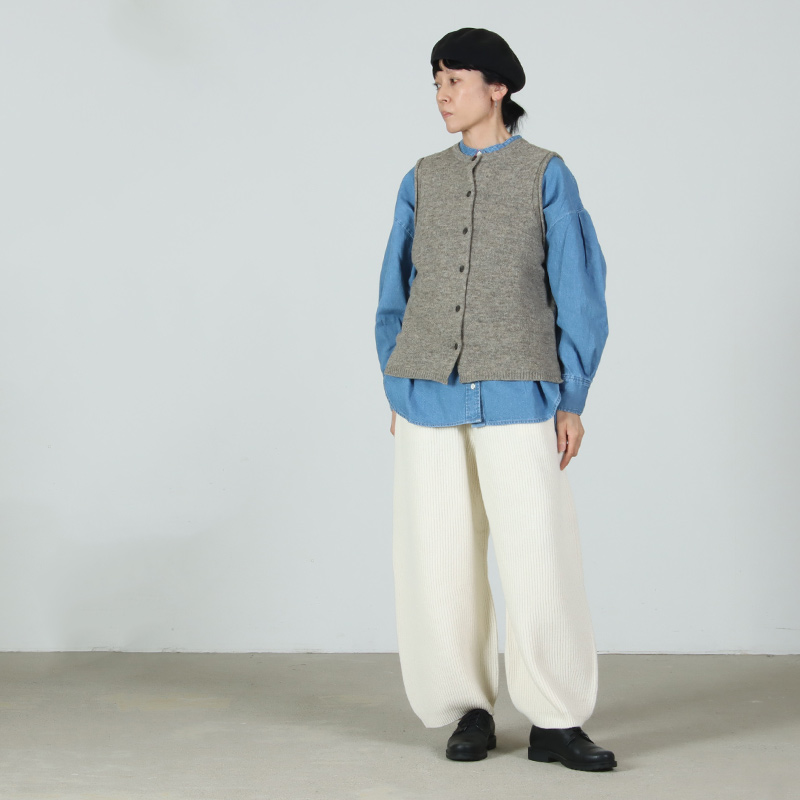 mao made(マオメイド) シャペウ畦編み2WAYベスト