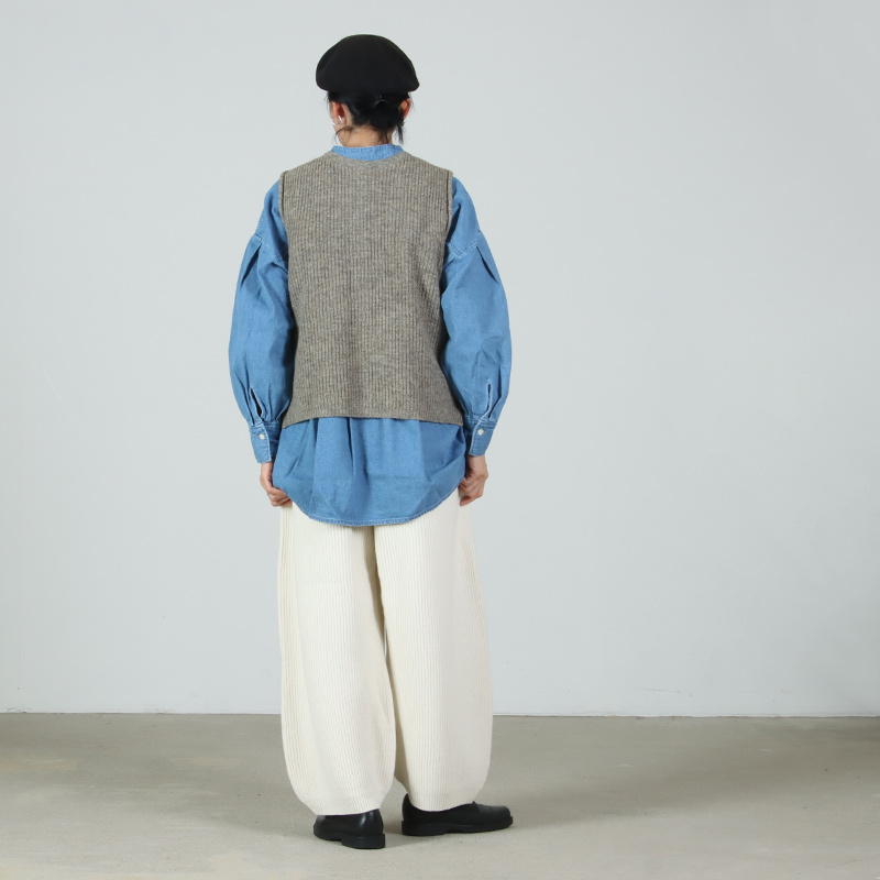 mao made(マオメイド) シャペウ畦編み2WAYベスト