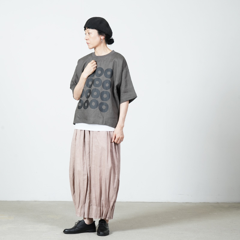mao made(マオメイド) リネンドーナツ布帛TEE