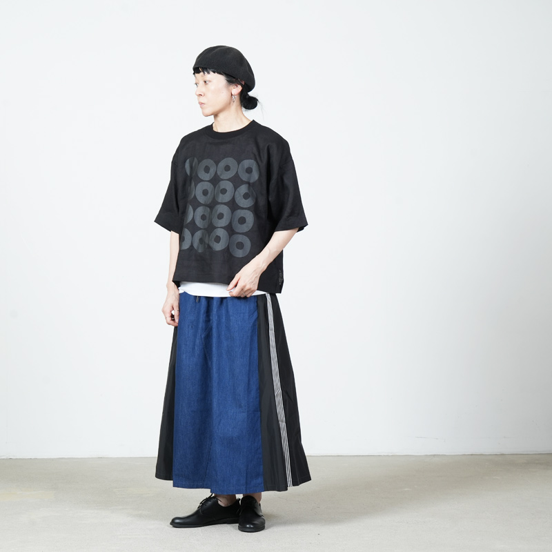 mao made(マオメイド) リネンドーナツ布帛TEE
