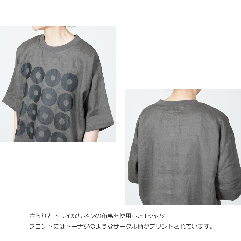 mao made(マオメイド) リネンドーナツ布帛TEE