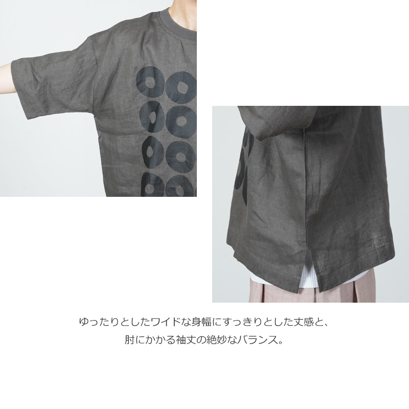 mao made(マオメイド) リネンドーナツ布帛TEE