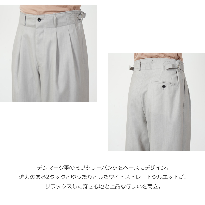 marka(マーカ) DOUBLE PLEATED MILITARY TROUSERS