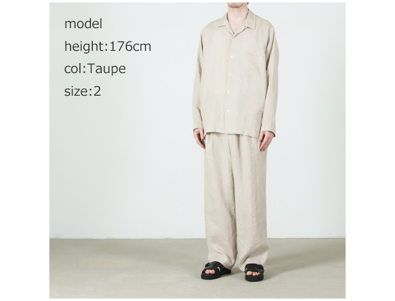 MARKAWARE(マーカウェア) ヘンプ細布 コンフォートフィットオープンカラーシャツ