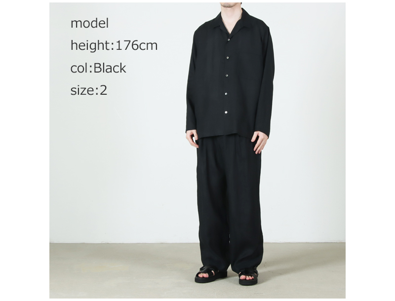 MARKAWARE(マーカウェア) ヘンプ細布 コンフォートフィットオープンカラーシャツ