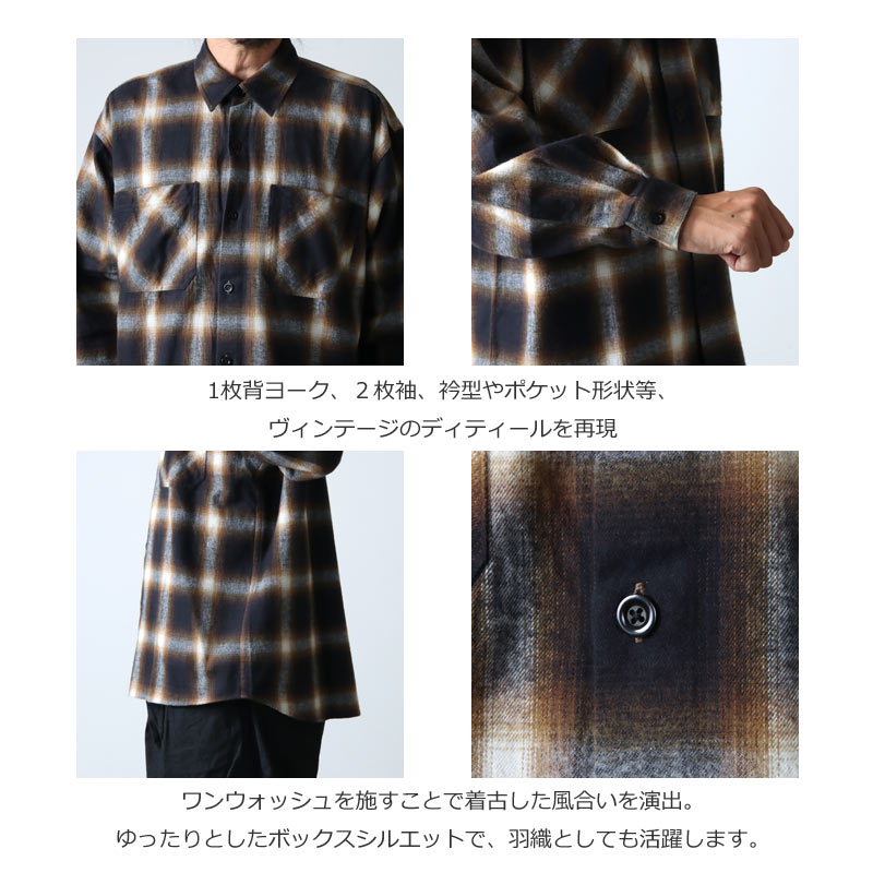 ETS.MATERIAUX(ƥޥƥꥪ) Ombre Check Flannel Shirts
