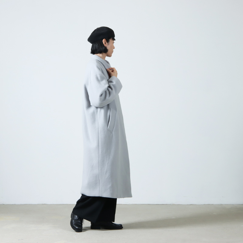 mizuiro ind(ミズイロインド) ウールブレンドスタンドカラーコート