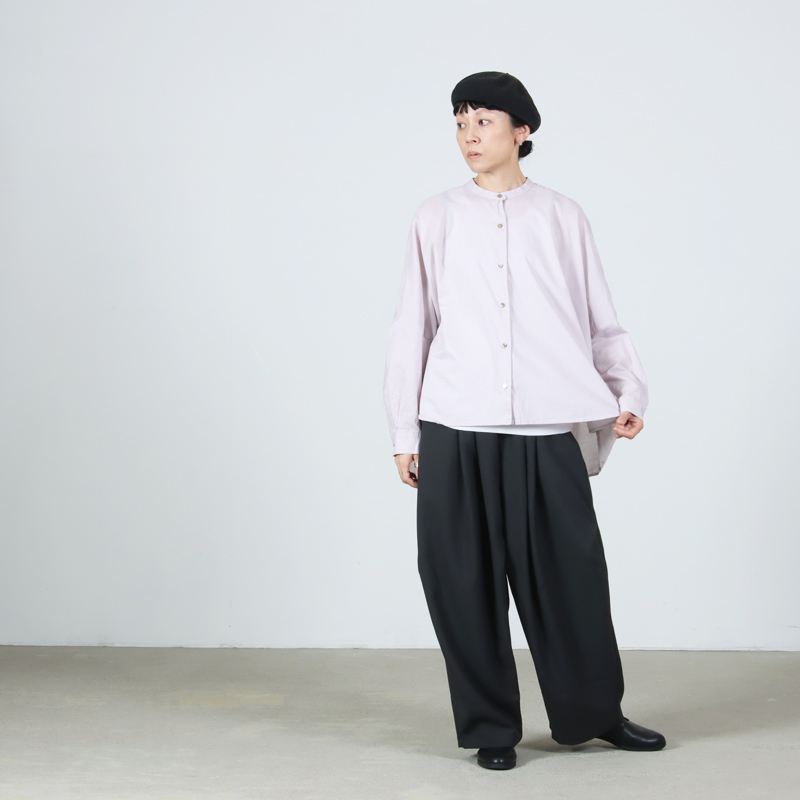 mizuiro ind(ミズイロインド) バックギャザーワイドシャツ