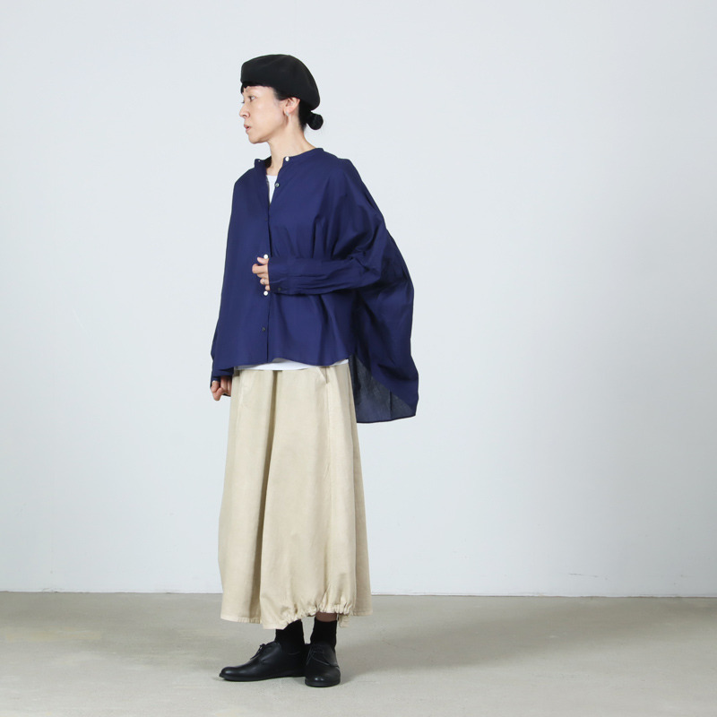 mizuiro ind(ミズイロインド) バックギャザーワイドシャツ