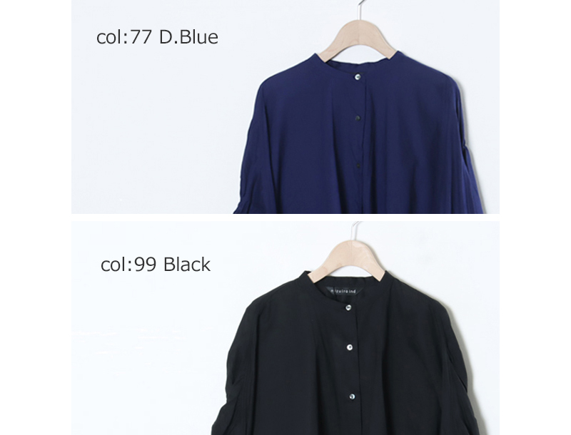 mizuiro ind(ミズイロインド) バックギャザーワイドシャツ