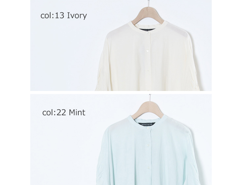 mizuiro ind(ミズイロインド) バックギャザーワイドシャツ