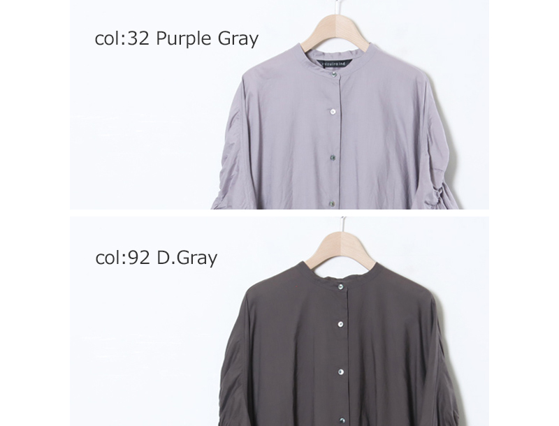 mizuiro ind(ミズイロインド) バックギャザーワイドシャツ