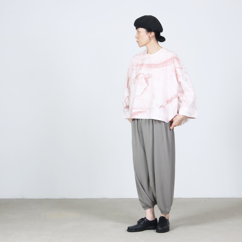 mizuiro ind(ミズイロインド) マーブルプリント ワイドプルオーバー