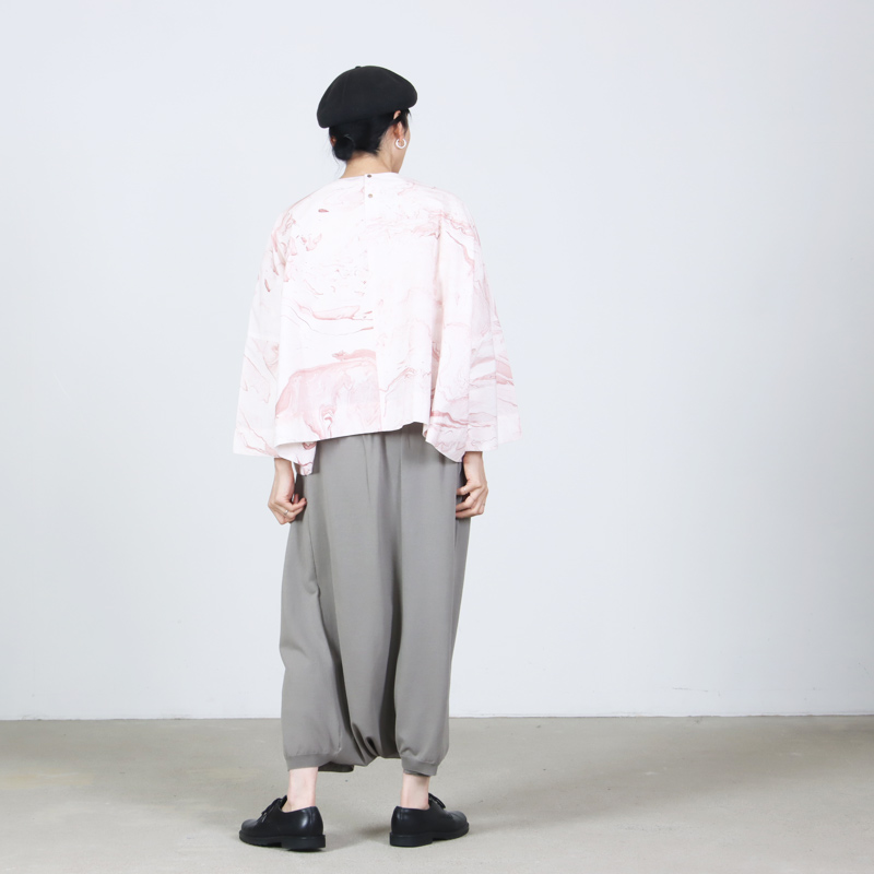 mizuiro ind(ミズイロインド) マーブルプリント ワイドプルオーバー