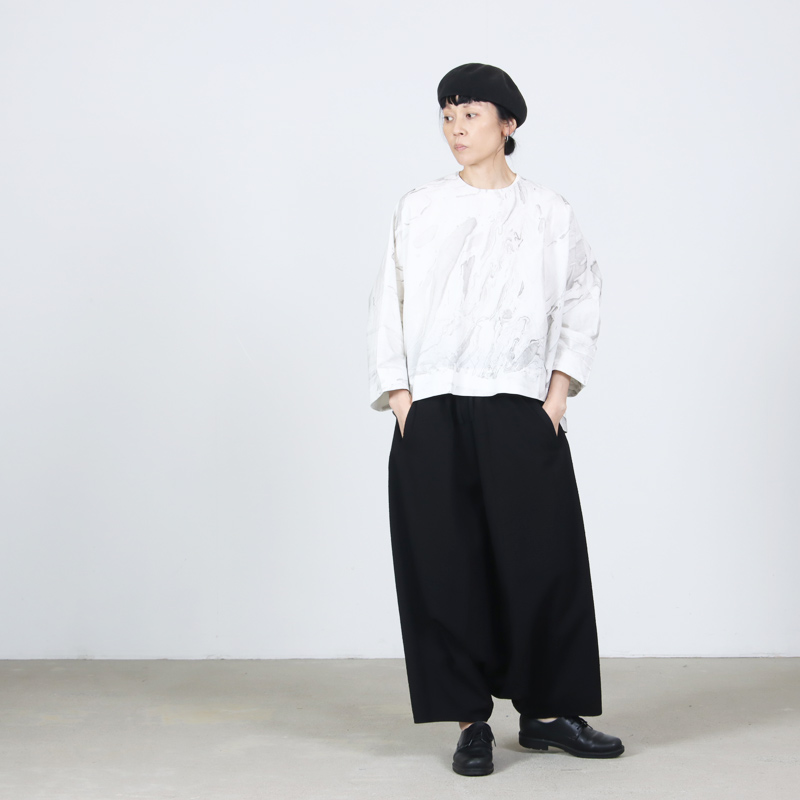 mizuiro ind(ミズイロインド) マーブルプリント ワイドプルオーバー