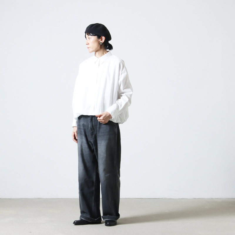 mizuiro ind(ミズイロインド) ロングスリーブ バルーンシャツ