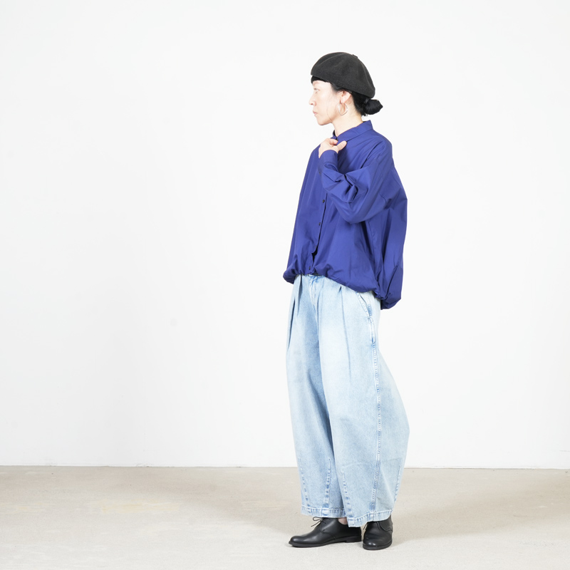 mizuiro ind(ミズイロインド) ロングスリーブ バルーンシャツ