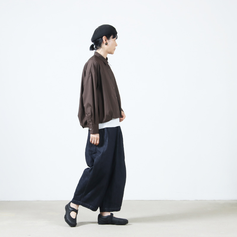 mizuiro ind(ミズイロインド) ロングスリーブ バルーンシャツ