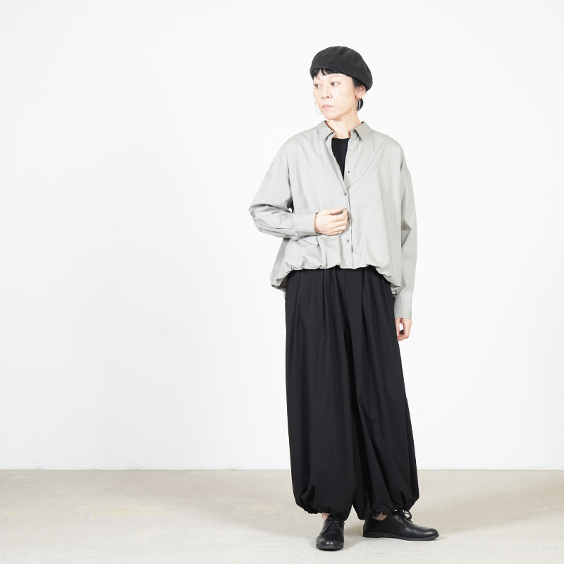 mizuiro ind(ミズイロインド) ロングスリーブ バルーンシャツ