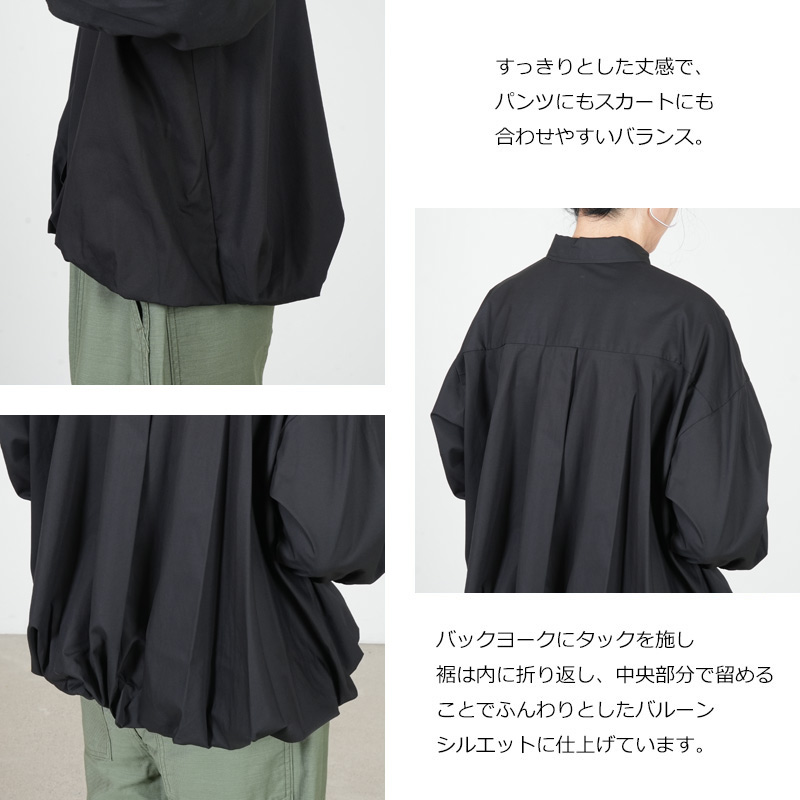 mizuiro ind(ミズイロインド) ロングスリーブ バルーンシャツ