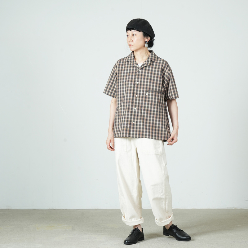 nisica(ニシカ) レギュラーカラーシャツ b.チェック 半袖