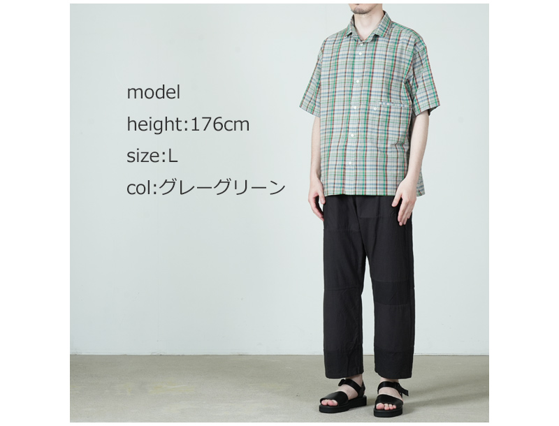 nisica(ニシカ) レギュラーカラーシャツ b.チェック 半袖