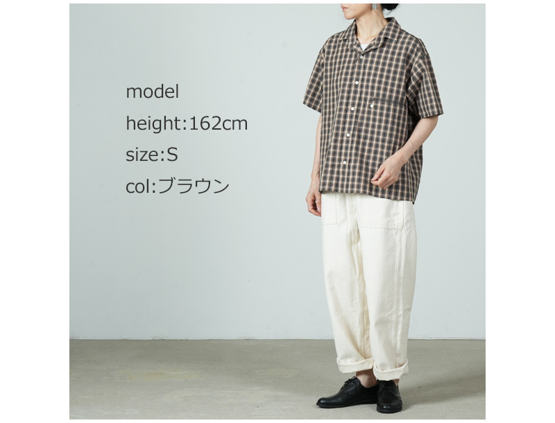 nisica(ニシカ) レギュラーカラーシャツ b.チェック 半袖