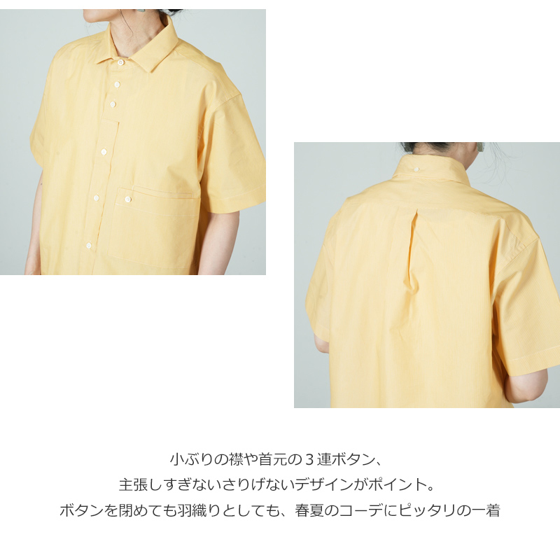 nisica(ニシカ) レギュラーカラーシャツ c.ストライプ 半袖