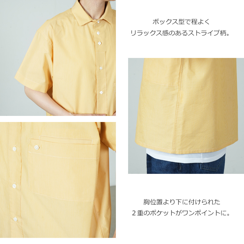 nisica(ニシカ) レギュラーカラーシャツ c.ストライプ 半袖