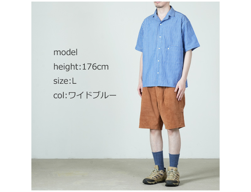 nisica(ニシカ) レギュラーカラーシャツ c.ストライプ 半袖