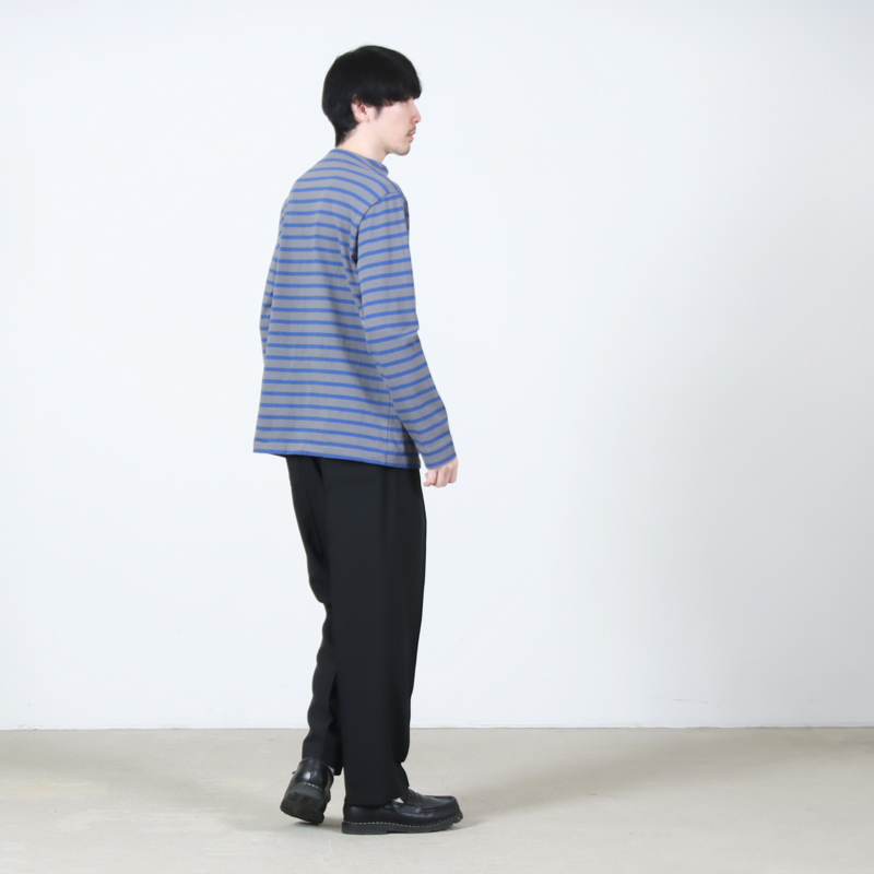 nisica(ニシカ) ガンジーネックカットソー L / S(ボーダー)