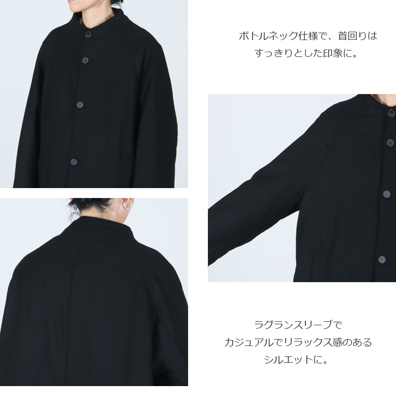 NO CONTROL AIR(ノーコントロールエアー) FIRMUM ウールシーチング・ガーメントウォッシュ ボトルネックコート