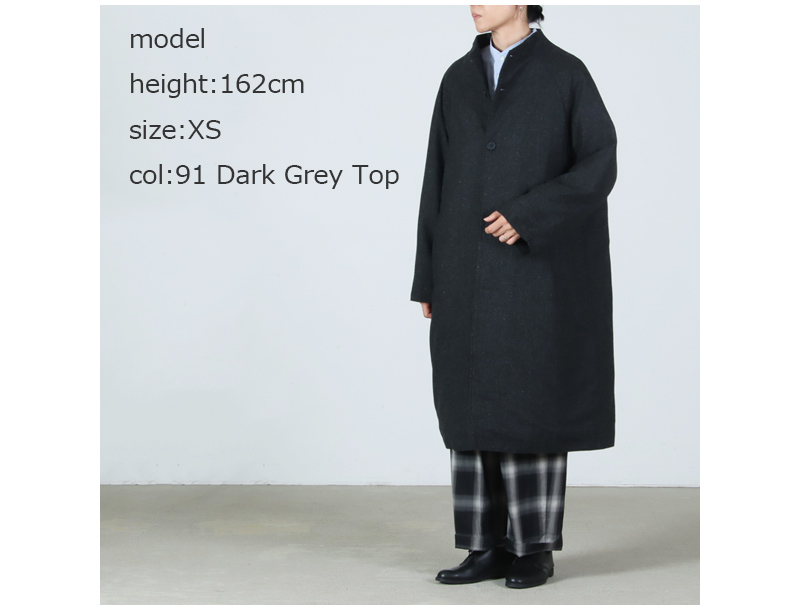 NO CONTROL AIR(ノーコントロールエアー) FIRMUM ウールシーチング・ガーメントウォッシュ ボトルネックコート