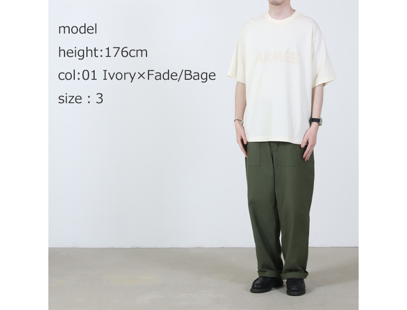 blurhmsROOTSTOCK(ブラームス ルーツストック) ARM E 88/12 Print Tee WIDE