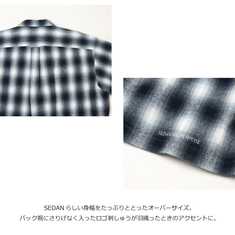 SEDAN ALL-PURPOSE(󥪡ѡѥ) Brushed Ombre Plaid Open Collar Shirt