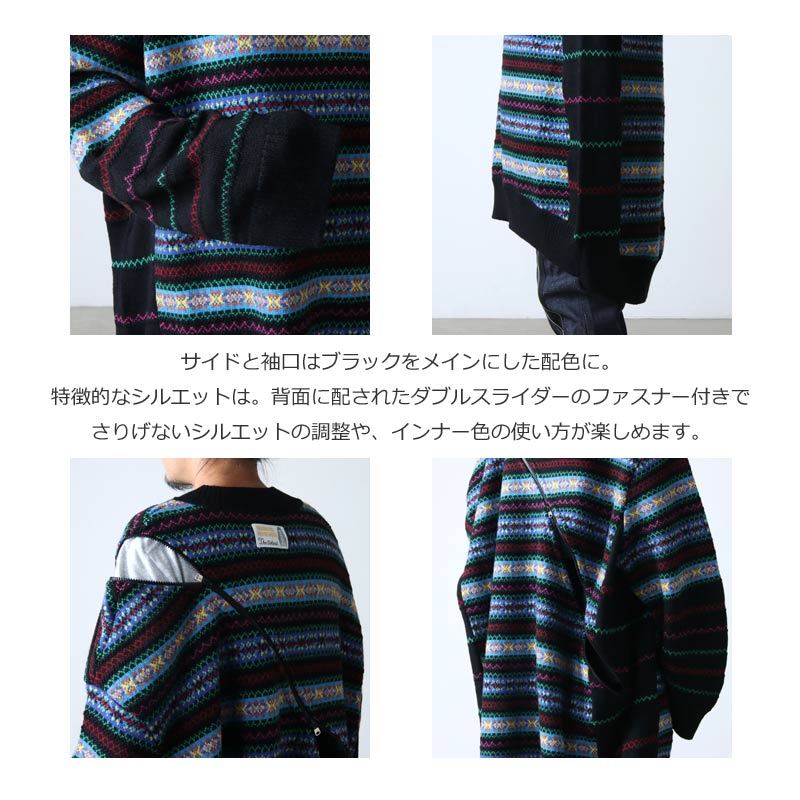 TAKAHIROMIYASHITATheSoloist.(ҥߥ䥷) double zip balloon shaped fair isle pattern sweater