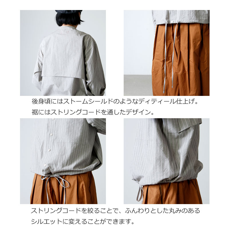 unfil(ե) striped cotton snd silkpoplin drawstring shirt