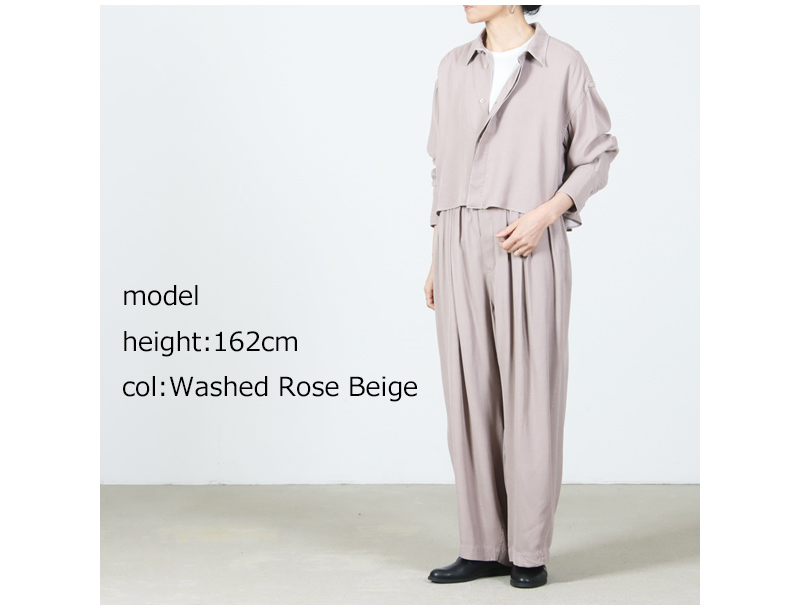 unfil(アンフィル) rayon gabardine pigment washed BIG easy trousers