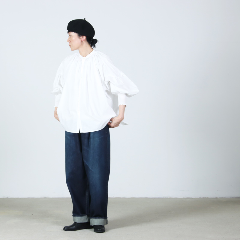 UNIVERSAL TISSU(ユニバーサルティシュ) ナチュラルタイプライター/ストライプ バンドカラーシャーリングBL